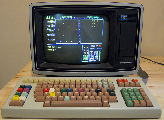(Image of Compucolor II emulator running Star Trek)